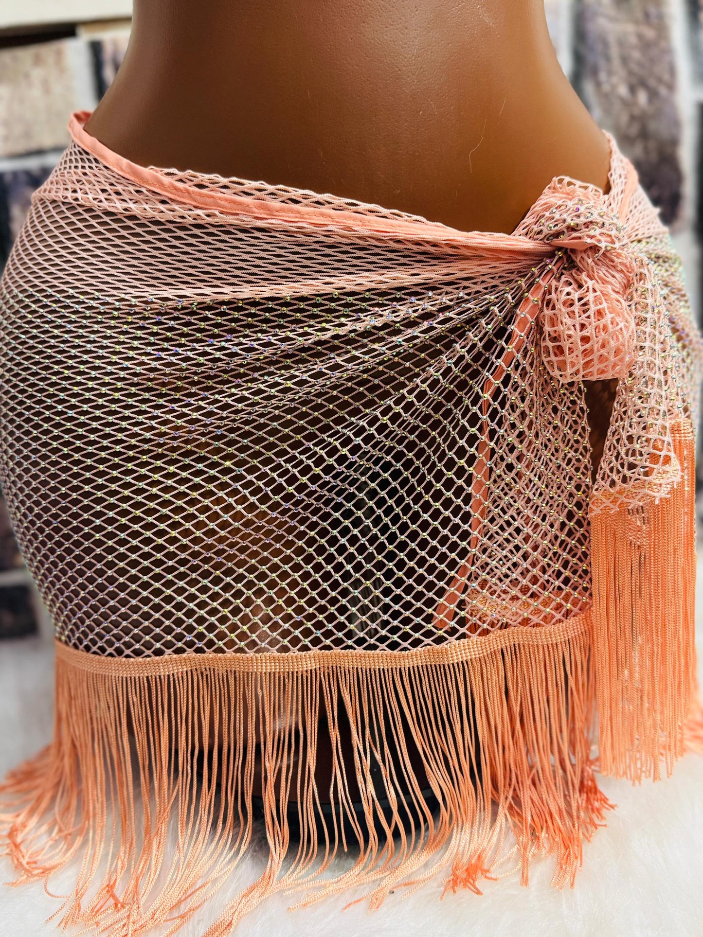 Paréo de danse Orientale div couleurs à Sequins – Taille Ajustable.