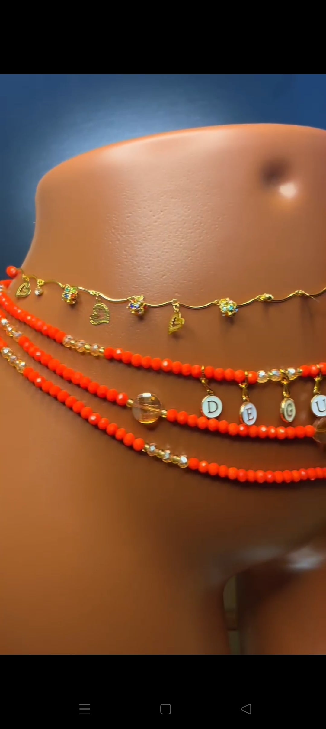 Chaînes de taille élégantes "DEGU" – Doré & Rouge Passion