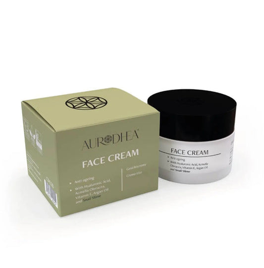 Crème visage anti-âge à la bave d’escargot
50 ml | Enrichie Acide hyaluronique, Acmella Oleracea, huile d'Argan et vitamine E.