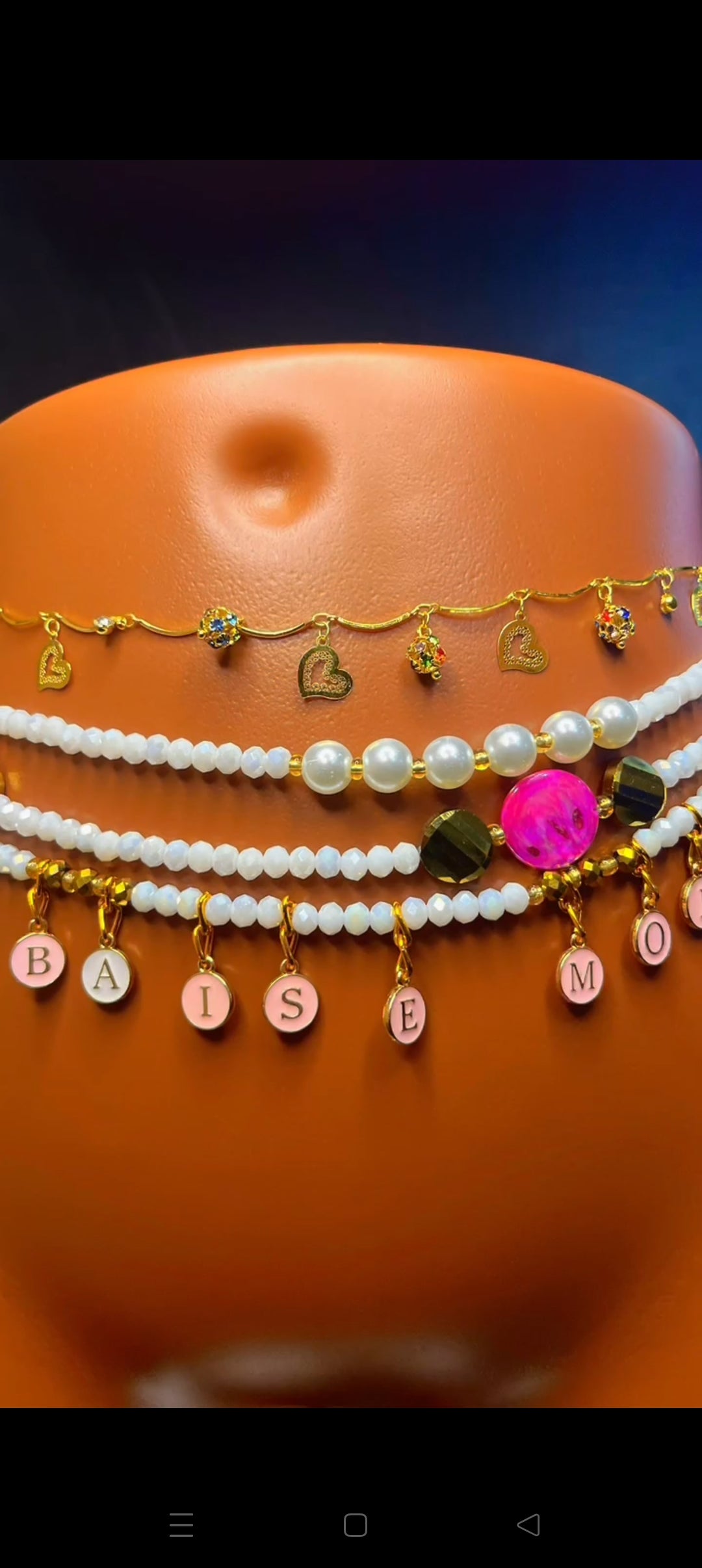 Chaînes de taille élégantes "DEGU" – Doré & Rouge Passion