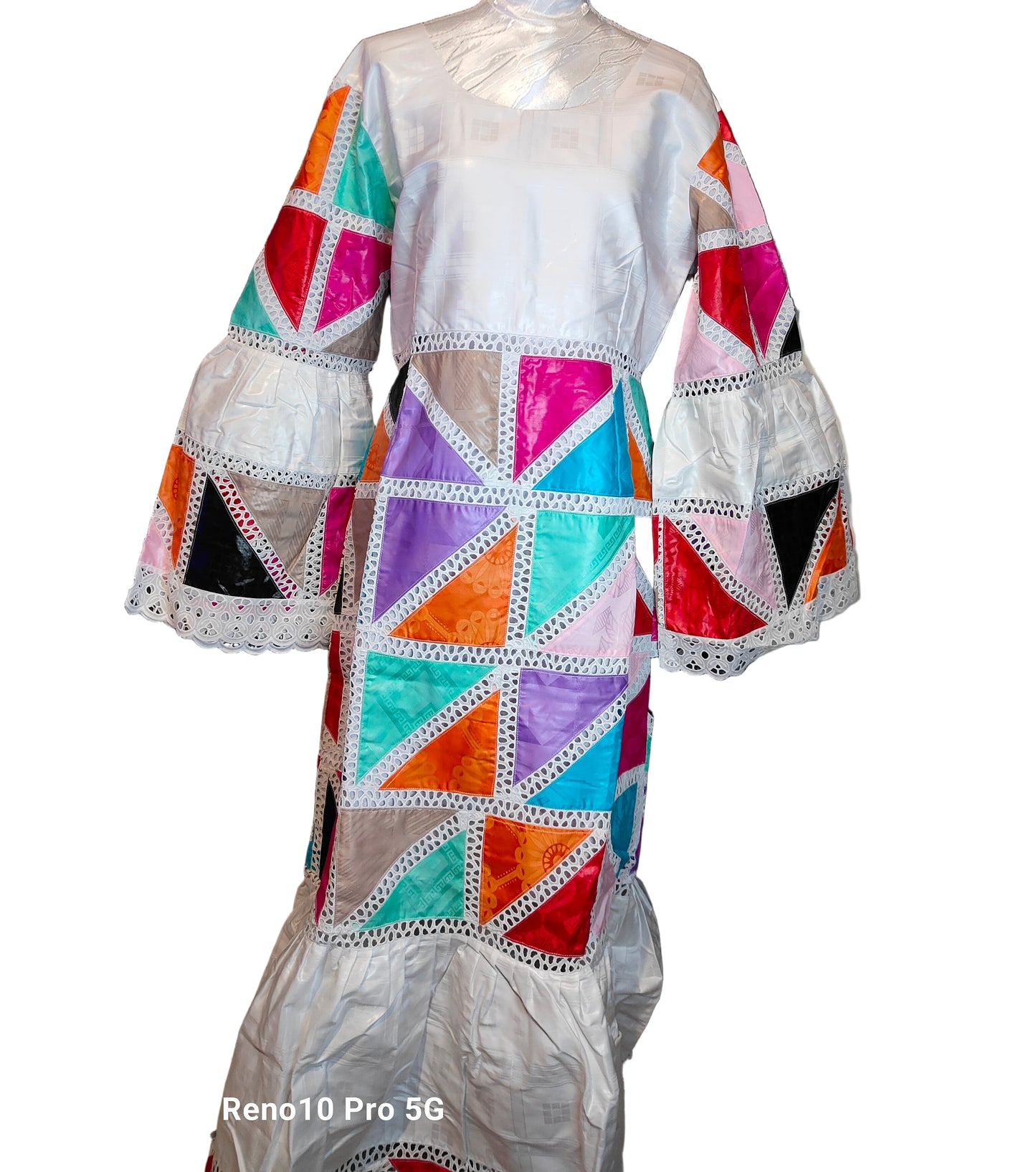 Robe en Bazin Riche Colorée