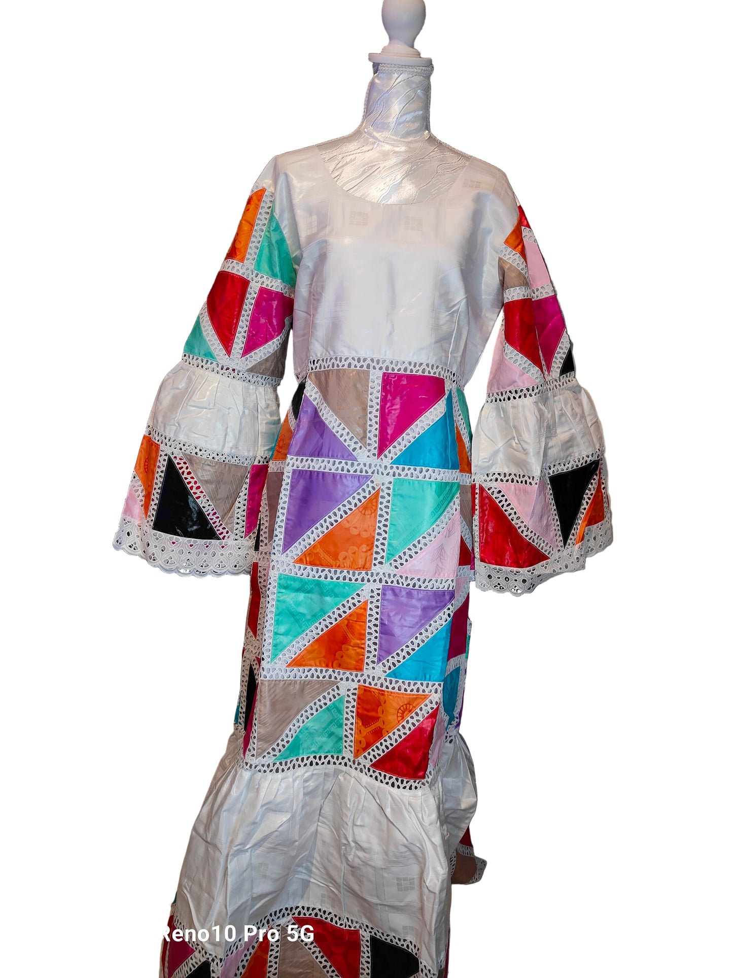 Robe en Bazin Riche Colorée