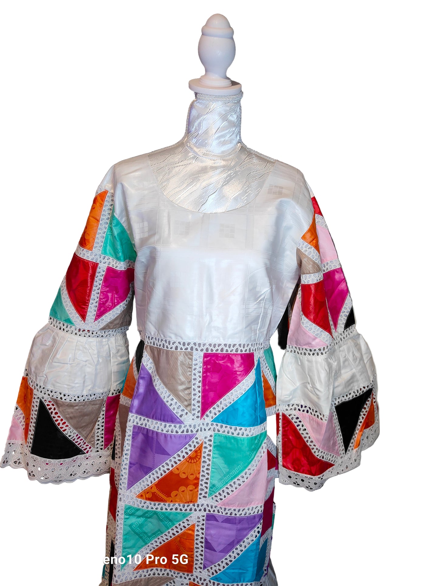 Robe en Bazin Riche Colorée